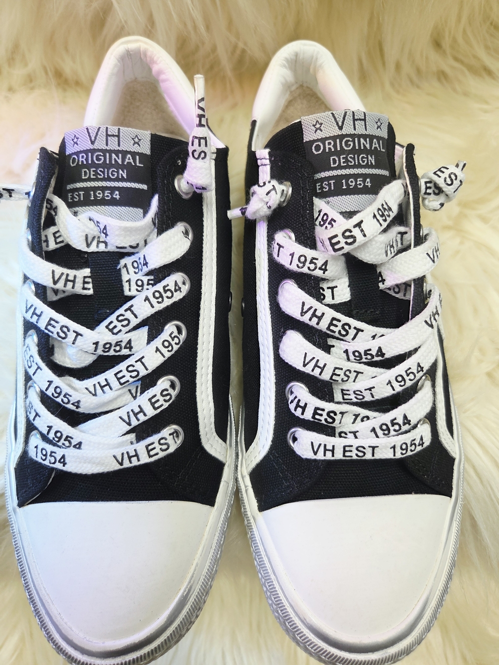 Vintage Havana Black & White Canvas Sneakers